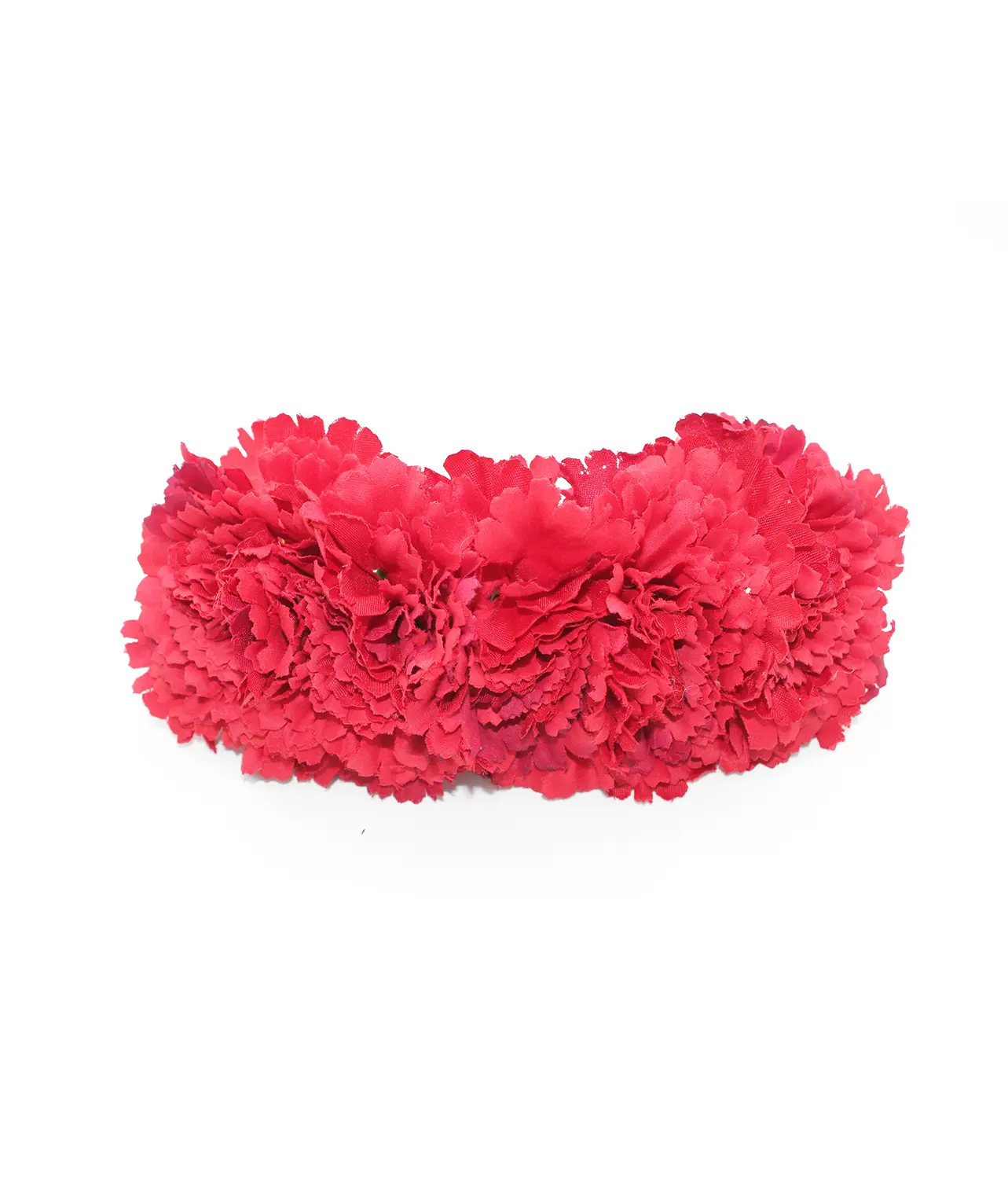 Corona de 5 claveles para vestirse de flamenca en color rojo. El complemento de flamenca que necesitas.